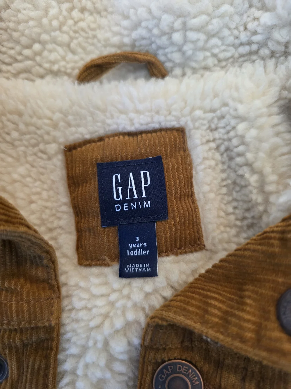 GAP Kids Brown Corduroy Sherpa-Lined Jacket